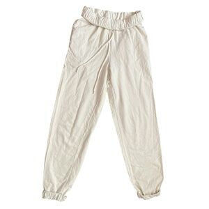As You Cotton Pull-on Fold Over Joggers Ivory women’s 6 Small Neutral comfort